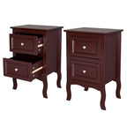 Country Style Two-Drawer Nightstand- Set of 2