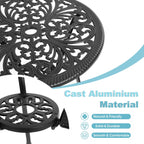 3-Piece Aluminum Outdoor Patio Butterfly Table and Chairs with Umbrella Hole