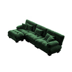 3-Seat Modular Sectional Sofa Deep Seat Couch L Shaped Cloud Couch with Convertible Ottoman for Living Room