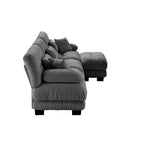 3-Seat Modular Sectional Sofa Deep Seat Couch L Shaped Cloud Couch with Convertible Ottoman for Living Room