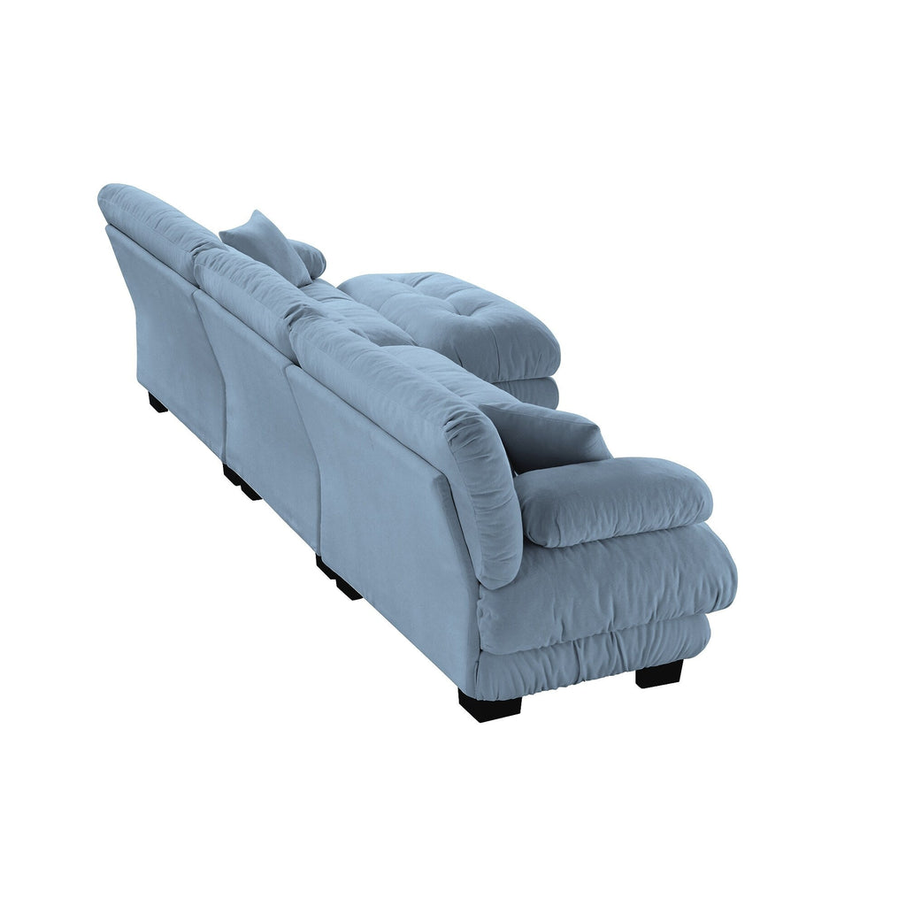 3-Seat Modular Sectional Sofa Deep Seat Couch L Shaped Cloud Couch with Convertible Ottoman for Living Room