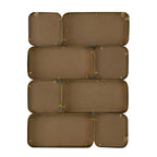 32 Inch Luxury Wall Decor Mirror, 8 Gold Finished Curved Metal Frames