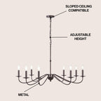 34.75 6-Light Iron LED Chandelier, by JONATHAN Y