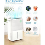 3500 Sq. Ft Dehumidifiers for Basements, Home, Large Room and Bedroom, Garage dehumidifier with Low Noise