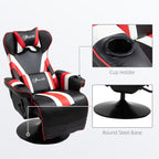 360¡ã Swivel Racing Style Gaming Recliner Chair with Lumbar Support, Footrest and Dual Cup Holders for Game Room