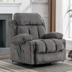 360¡ã Swivel Recliner Chair with Massage, Heat, USB, and Cup Holders