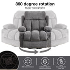 360¡ã Swivel Recliner Chair with Massage, Heat, USB, and Cup Holders