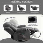 360¡ã Swivel Recliner Chair with Massage, Heat, USB, and Cup Holders