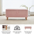 39.5 Off White Boucle Storage Ottoman Bench Sherpa Storage Bench Ottoman Foot Rest End of Bed for Living Room Bedroom,Wood Leg
