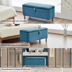 39.5 Off White Boucle Storage Ottoman Bench Sherpa Storage Bench Ottoman Foot Rest End of Bed for Living Room Bedroom,Wood Leg