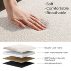 39.5 Off White Boucle Storage Ottoman Bench Sherpa Storage Bench Ottoman Foot Rest End of Bed for Living Room Bedroom,Wood Leg