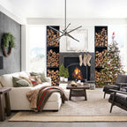 Black/ Gold Modern Aluminum LED Chandelier Linear Sputnik Ceiling Pendant Light for Living/ Dining Room/ Kitchen