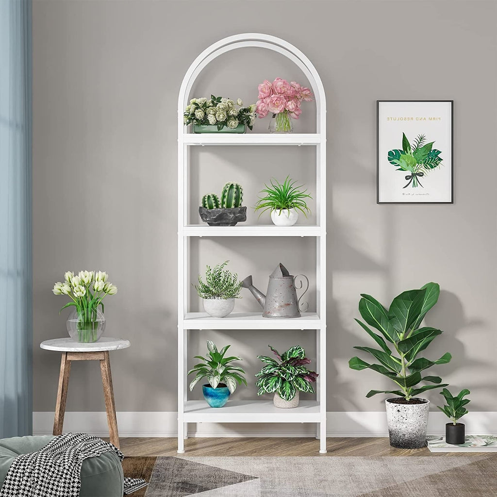 Open Bookshelf, Industrial Bookcase Storage Shelves with Metal Frame