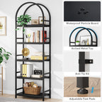 Open Bookshelf, Industrial Bookcase Storage Shelves with Metal Frame