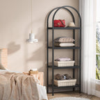 Open Bookshelf, Industrial Bookcase Storage Shelves with Metal Frame