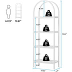 Open Bookshelf, Industrial Bookcase Storage Shelves with Metal Frame
