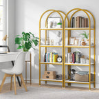 Open Bookshelf, Industrial Bookcase Storage Shelves with Metal Frame