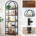 Open Bookshelf, Industrial Bookcase Storage Shelves with Metal Frame
