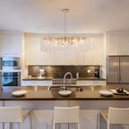 40 in. Gold Modern Crystal Chandelier Tree Branches Rectangular Chandelier Kitchen Island Pendent Light for Dining Room