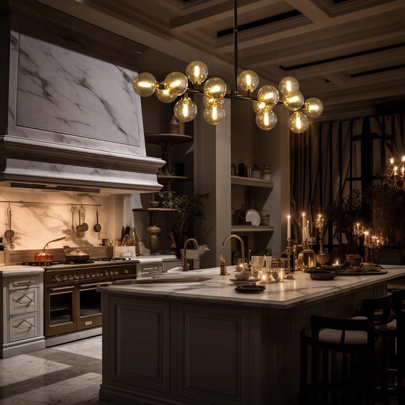 40 in. Linear Mid Century Modern Chandelier 16-Light Gold Brass Sputnik Pendant Light with Frosted Glass Globe for Dining Room