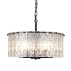 5-Light Modern Round Drum Chandelier, Classic Semi Flush Mount Chandelier, Kitchen Island Pendant Light for Dining Room