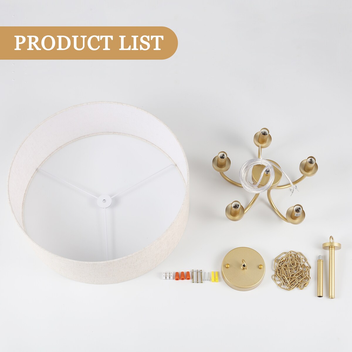 5-Light Modern Semi Flush Mount Ceiling Light for Dining Room Bedrooms Living Room - N/A