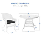 5-piece White Resin Wicker Dining Set
