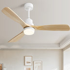 Sofucor 52 Indoor Wood Ceiling Fan Light with Remote, Integrated Light Optional
