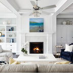 52-inch Chrome Wooden 5-blade Modern Crystal Ceiling Fan with Remote