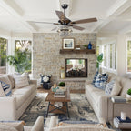 52-inch Chrome Wooden 5-blade Modern Crystal Ceiling Fan with Remote