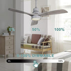 Sofucor 52 Indoor Wood Ceiling Fan Light with Remote, Integrated Light Optional
