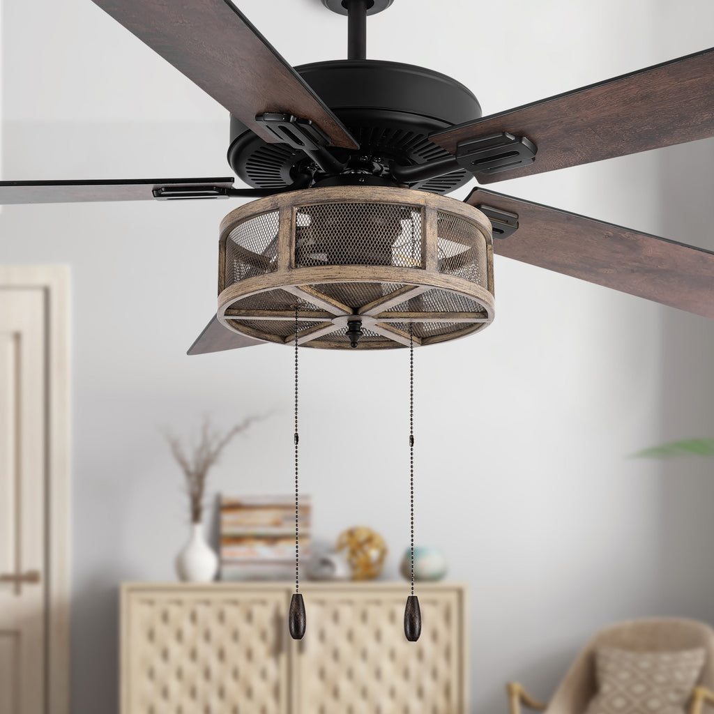 52 Carbon Loft Brushed Metal Farmhouse LED Ceiling Fan