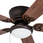 52 Prominence Home Benton Traditional Indoor LED Ceiling Fan with Light, Pull Chains