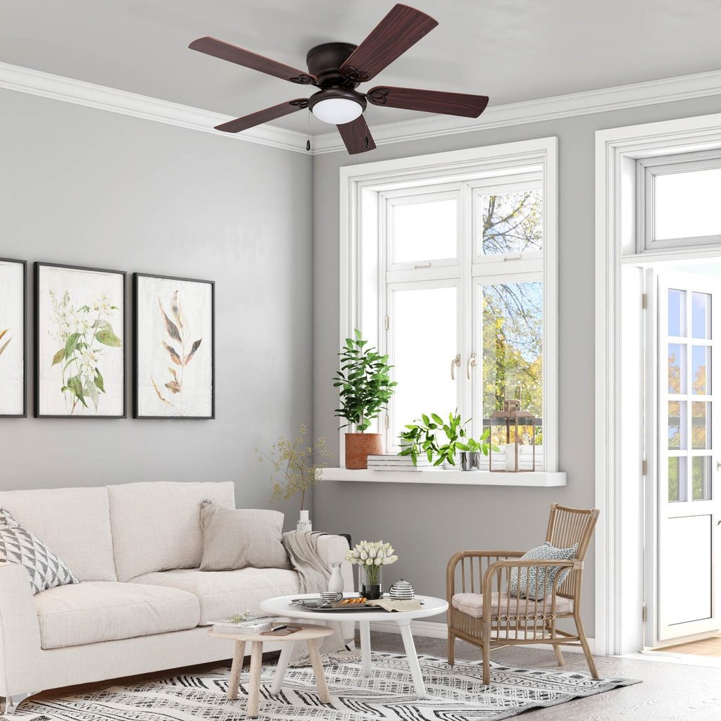 52 Prominence Home Benton Traditional Indoor LED Ceiling Fan with Light, Pull Chains