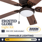 52 Prominence Home Benton Traditional Indoor LED Ceiling Fan with Light, Pull Chains