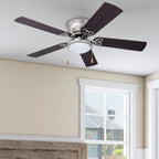 52 Prominence Home Benton Traditional Indoor LED Ceiling Fan with Light, Pull Chains