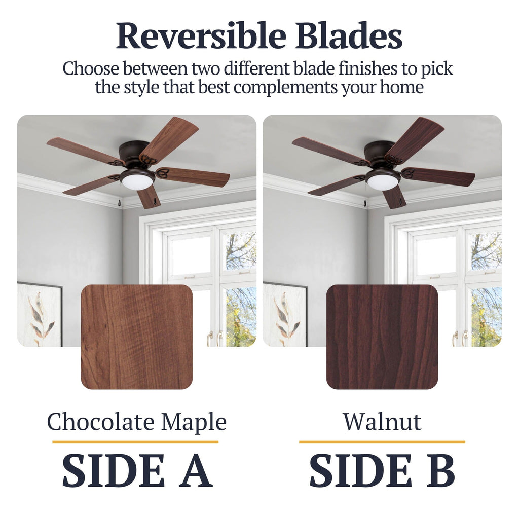 52 Prominence Home Benton Traditional Indoor LED Ceiling Fan with Light, Pull Chains