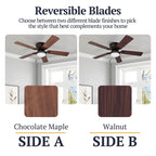 52 Prominence Home Benton Traditional Indoor LED Ceiling Fan with Light, Pull Chains