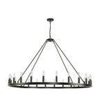 54-inch Round Wagon Wheel 24-light Chandelier