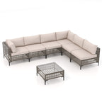 6 - Person Outdoor Sectional Seating Group with Cushions