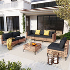 6 - Person Outdoor Sectional Seating Group with Cushions