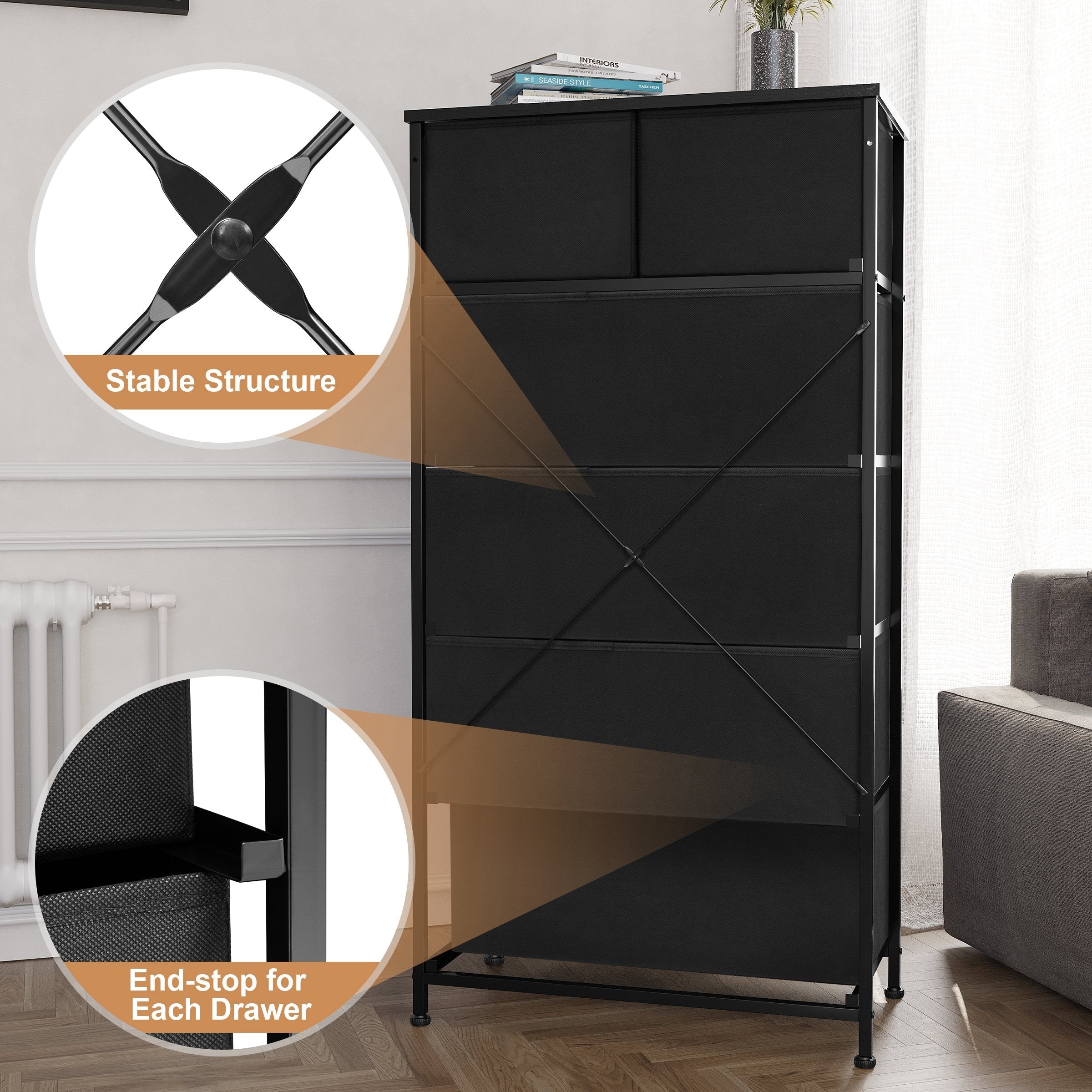 6-drawer Chest Vertical Dresser Storage Tower by Crestlive Products