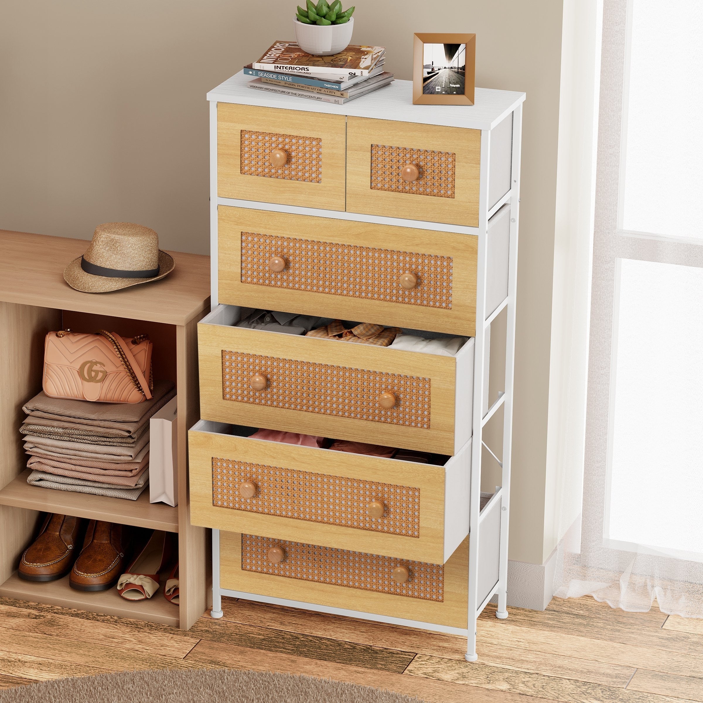 6-drawer Chest Vertical Dresser Storage Tower by Crestlive Products
