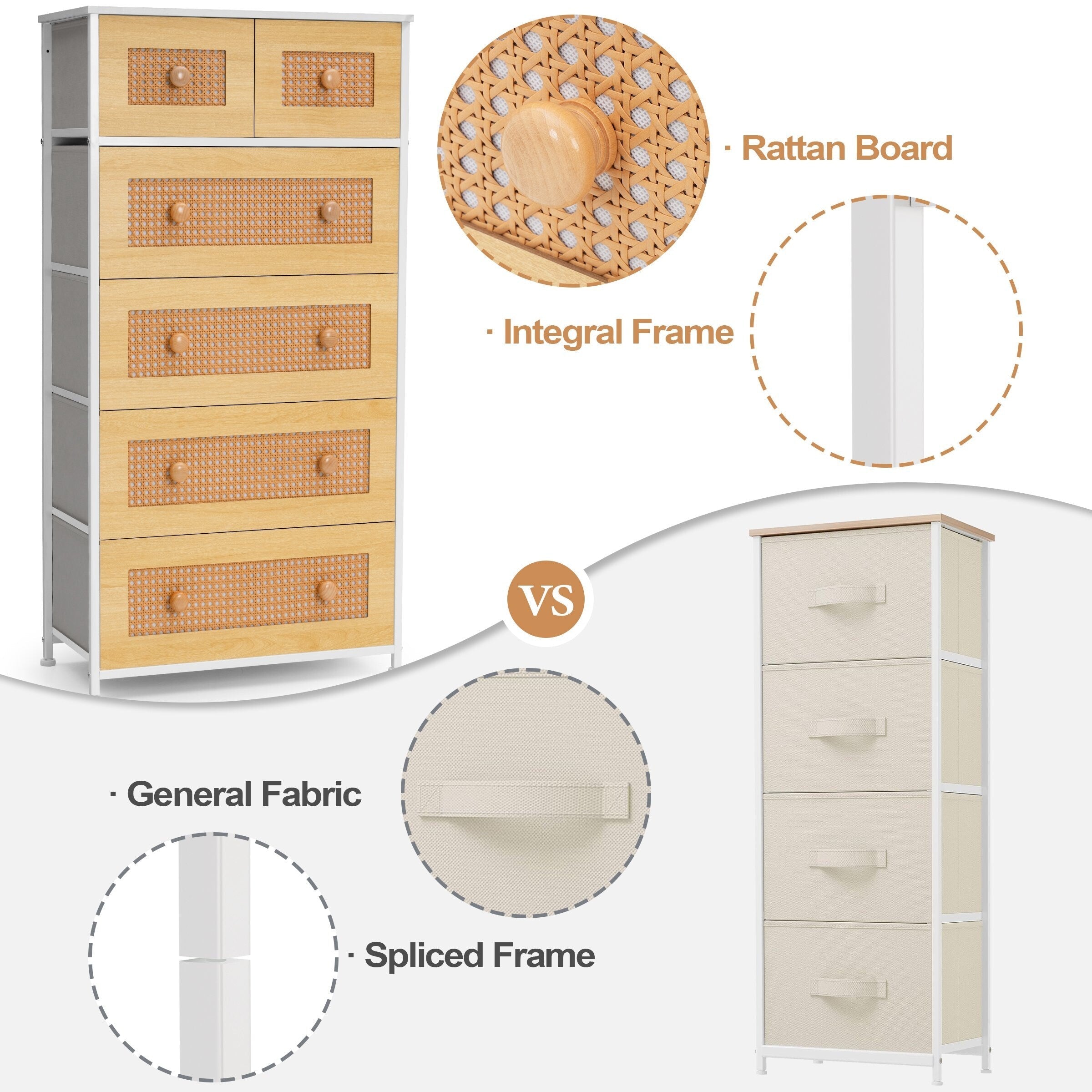 6-drawer Chest Vertical Dresser Storage Tower by Crestlive Products
