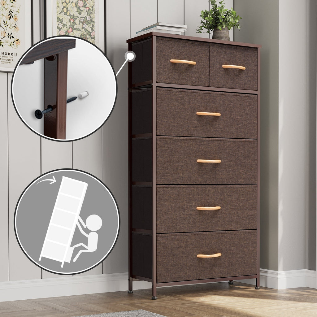 6-drawer Chest Vertical Dresser Storage Tower by Crestlive Products