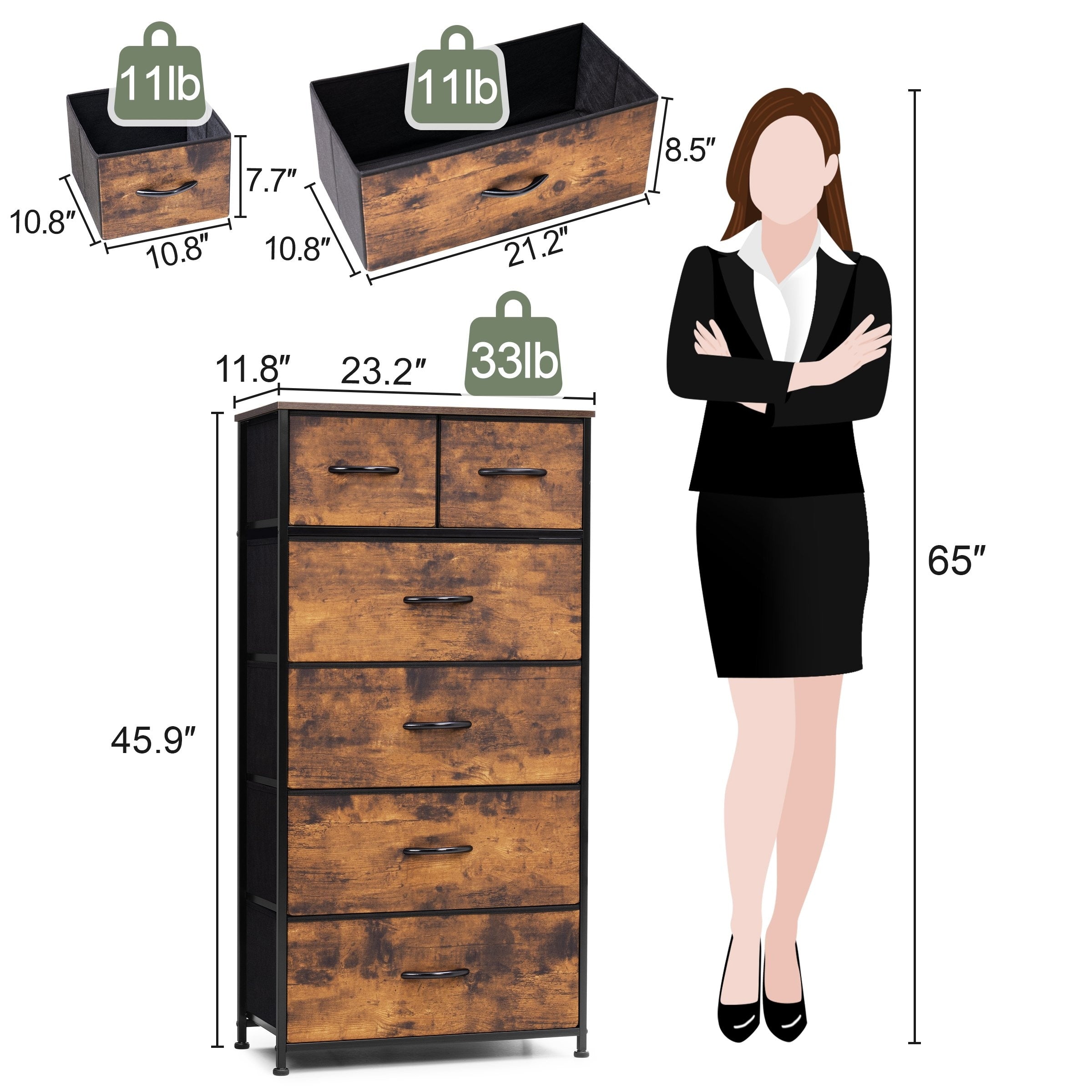 6-drawer Chest Vertical Dresser Storage Tower by Crestlive Products