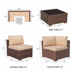 Wicker/ Steel 7-piece Outdoor Cushioned Sectional Sofa Set