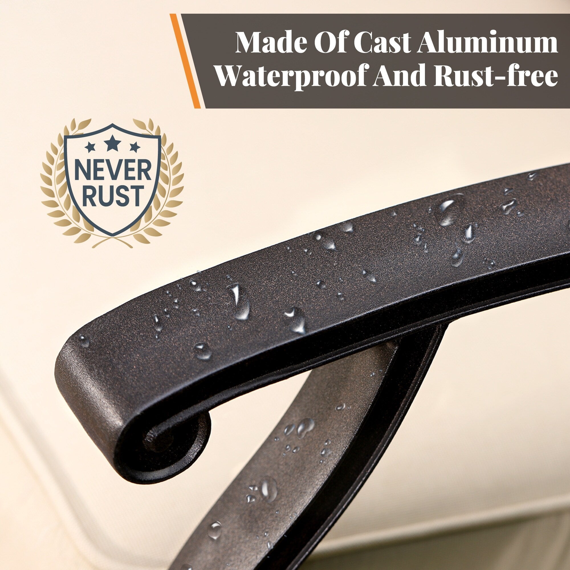 MAISON ARTS 7-Piece Cast Aluminum Patio Dining Set with Expandable Rectangular Table & 6 Cast Aluminum Chairs