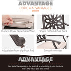 MAISON ARTS 7-Piece Cast Aluminum Patio Dining Set with Expandable Rectangular Table & 6 Cast Aluminum Chairs