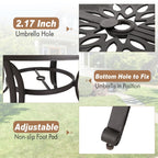 MAISON ARTS Cast Aluminum Dining Chairs/Patio Dining Set with Round Dining Table & 6 Cast Aluminum Patio Chairs